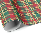 Rote und grüne Weihnachten Kariert Geschenkpapier (Rolleneckpunkt)