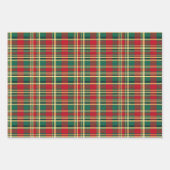 Rote und grüne Weihnachten Kariert Geschenkpapier Set (Vorderseite 2)