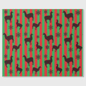 Rote und grüne Weihnachten Llamas festliches Gesch Geschenkpapier (Flach)