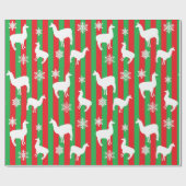 Rote und grüne Weihnachten Llamas festliches Gesch Geschenkpapier (Flach)