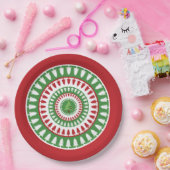 Rote und grüne Weihnachten Pappteller (Party)