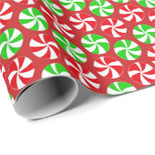 Rote und grüne Weihnachten Peppermint Spearmint Ca Geschenkpapier (Rolleneckpunkt)