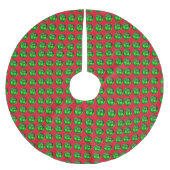 Rote und grüne Weihnachten Polyester Weihnachtsbaumdecke (Vorderseite)