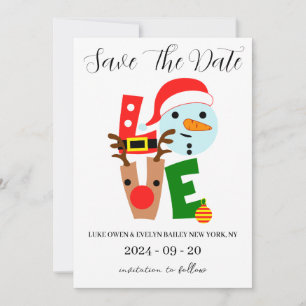 rote und grüne Weihnachten Save-the-Date-Karten Einladung