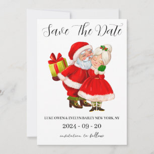 rote und grüne Weihnachten Save-the-Date-Karten Einladung