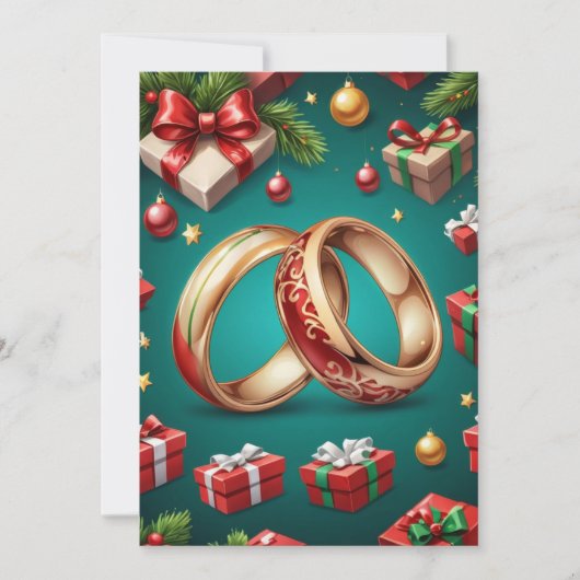 Rote und grüne Weihnachten speichern Sie die Datum Einladung (Vorderseite)