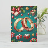 Rote und grüne Weihnachten speichern Sie die Datum Einladung (Stehend Vorderseite)