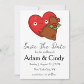 Rote und grüne Weihnachten speichern Sie die Datum Einladung (Vorderseite)