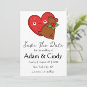 Rote und grüne Weihnachten speichern Sie die Datum Einladung (Stehend Vorderseite)