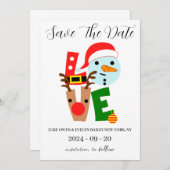 Rote und grüne Weihnachten speichern Sie die Datum Einladung (Vorne/Hinten)