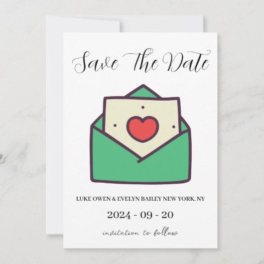 Rote und grüne Weihnachten speichern Sie die Datum Einladung (Vorderseite)