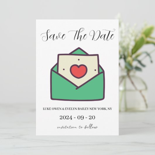 Rote und grüne Weihnachten speichern Sie die Datum Einladung (Stehend Vorderseite)