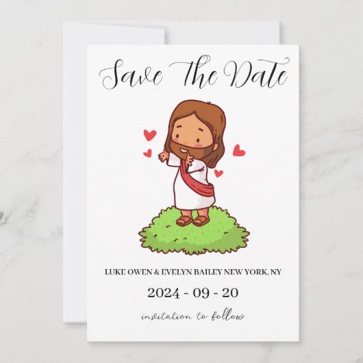 Rote und grüne Weihnachten speichern Sie die Datum Einladung (Vorderseite)