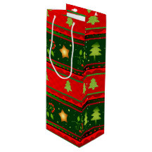 Rote und grüne Weihnachts-Geschenktasche