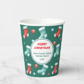 Rote und grüne Weihnachts-Strümpfe Papier Cups Pappbecher (Links)