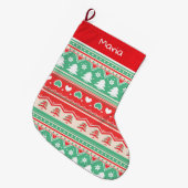 Rote und grüne Weihnachtsbaume Liebe - Feiertag Großer Weihnachtsstrumpf (Vorderansicht (hängend))