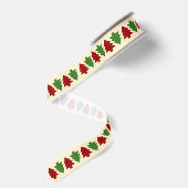 Rote und grüne Weihnachtsbäume Ripsband (Rückseite)