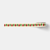 Rote und grüne Weihnachtsbäume Ripsband (Vorderseite)