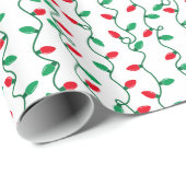 Rote und grüne Weihnachtsbeleuchtung Geschenkpapier (Rolleneckpunkt)