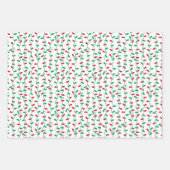 Rote und grüne Weihnachtsbeleuchtung Geschenkpapier Set (Vorderseite)
