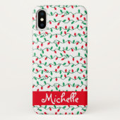 Rote und grüne Weihnachtsbeleuchtung l Name Case-Mate iPhone Hülle (Rückseite)