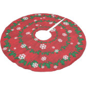 Rote und grüne Weihnachtsfeier Polyester Weihnachtsbaumdecke (Schrägansicht)