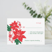 Rote und grüne Weihnachtsfeiertage Poinsettias Einladung (Stehend Vorderseite)