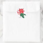 Rote und grüne Weihnachtsfeiertage Poinsettias Runder Aufkleber (Tasche)