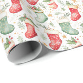 Rote und grüne Weihnachtsfische - Strümpfe Geschenkpapier (Rolleneckpunkt)