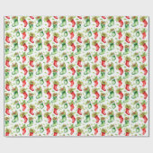 Rote und grüne Weihnachtsfische - Strümpfe Geschenkpapier (Flach)