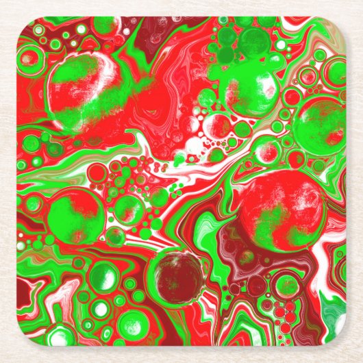 Rote und grüne Weihnachtsfische - Wirbel Rechteckiger Pappuntersetzer (Vorderseite)
