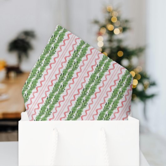 Rote und grüne Weihnachtsgärten Seidenpapier