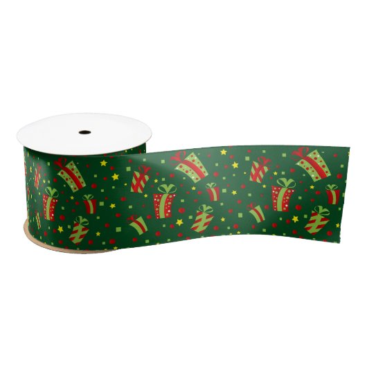 Rote und grüne Weihnachtsgeschenke Satinband (Spule)
