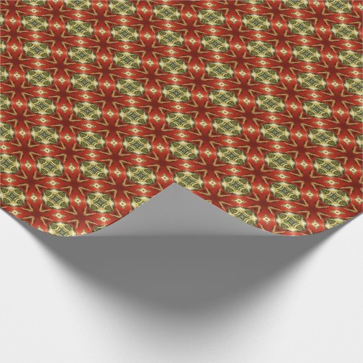 Rote und grüne Weihnachtsglocken Geschenkpapier (Ecke)