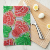 Rote und grüne Weihnachtskekse Küchentuch (Viertel Falte)