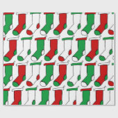 Rote und grüne Weihnachtsmuster für Strümpfe Geschenkpapier (Flach)