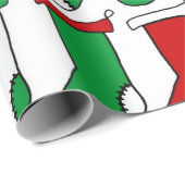Rote und grüne Weihnachtsmuster für Strümpfe Geschenkpapier (Rolleneckpunkt)