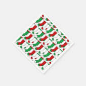 Rote und grüne Weihnachtsmuster für Strümpfe Serviette (Ecke)