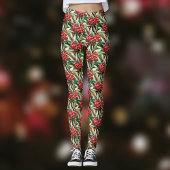 Rote und grüne Weihnachtsmuster Leggings