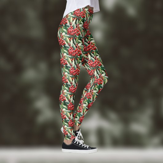 Rote und grüne Weihnachtsmuster Leggings