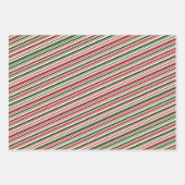 Rote und grüne Weihnachtspapiere Geschenkpapier Set (Vorderseite)