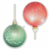 Rote und grüne Weihnachtsschmuck Aufkleber (Vorderseite)