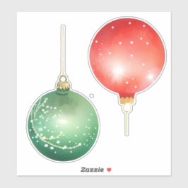 Rote und grüne Weihnachtsschmuck Aufkleber