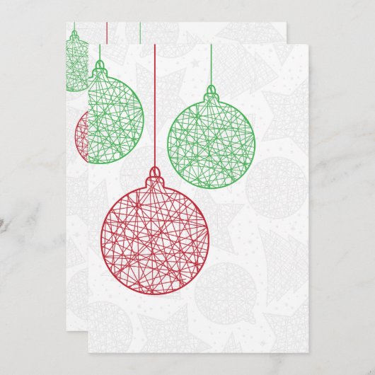 Rote und grüne Weihnachtsschmuck Party Einladung (Vorne/Hinten)