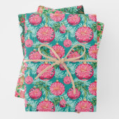 Rote und grüne Weihnachtsschmuck & Snowmen Geschenkpapier Set (Beispiel)