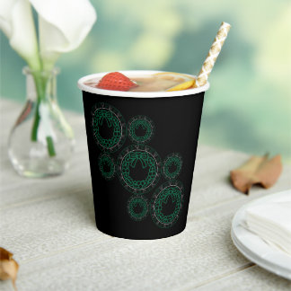 Rote und grüne Weihnachtsschneeflocke Pappbecher