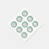 Rote und grüne Weihnachtsschneeflocke Serviette (Ecke)