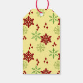 Rote und grüne Weihnachtsschneeflocken Geschenkanhänger (Rückseite)