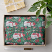 Rote und grüne Weihnachtsschneemänner Seidenpapier (Geschenk)