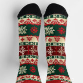 Rote und grüne Weihnachtssocken mit Namen Socken (Oben)